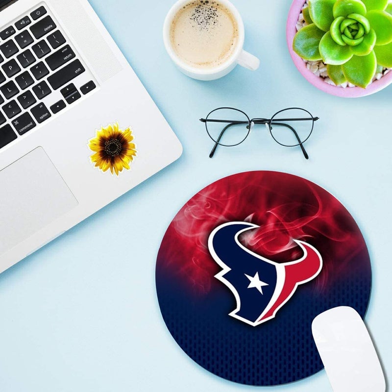 ZYJTEK Sports Round Mouse Pad,Non-Slip Rubber Base Mousepad for Computers Laptop Desk,Blue Red Design Gaming Mouse Mat for Football Fans - Image 3